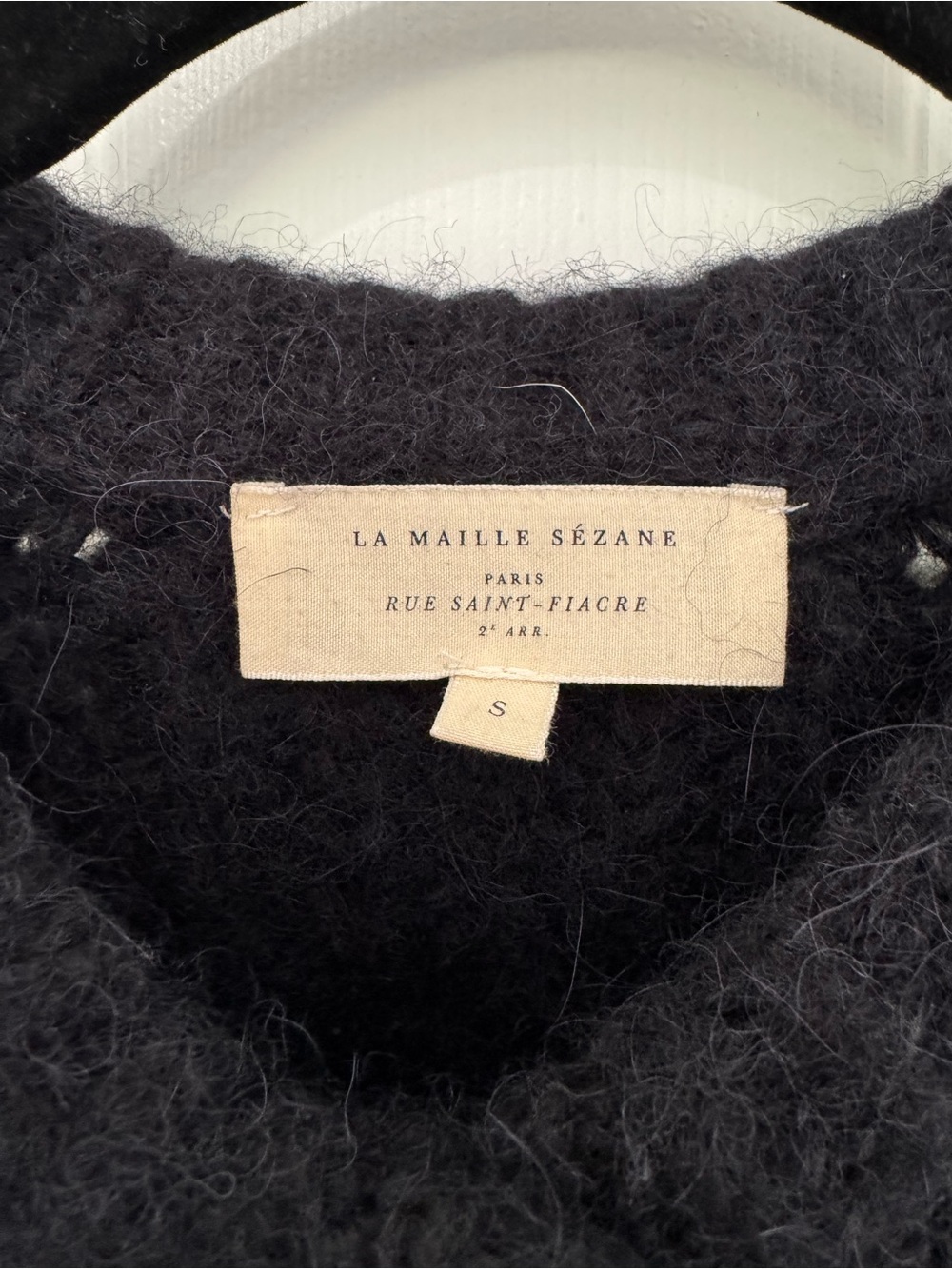 Sézane Emile Ribbed Knit Alpaca Cardigan in Black - Picture 5 of 6